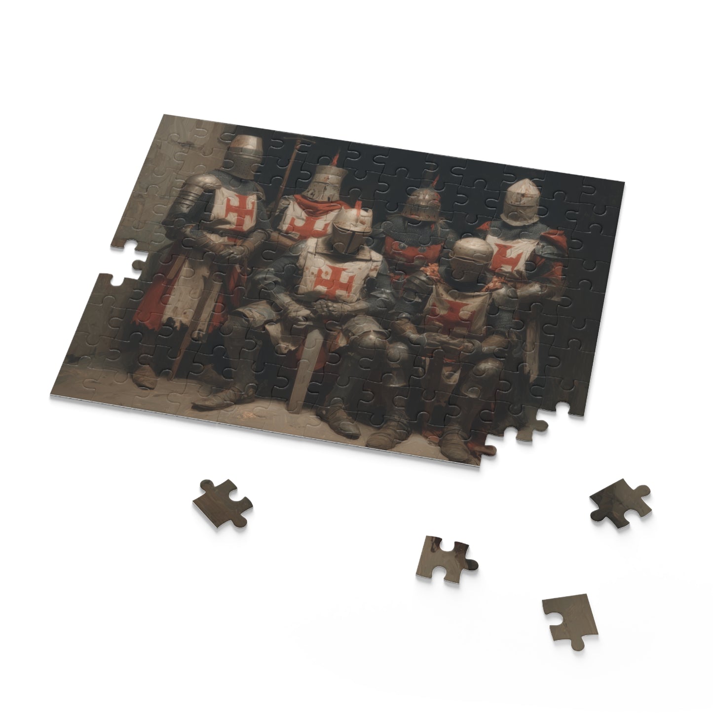 Medieval Knights Puzzle - 120, 252, 500-Piece Jigsaw, Gaming Gift, Family Fun, Historical Decor, Unique Collectible