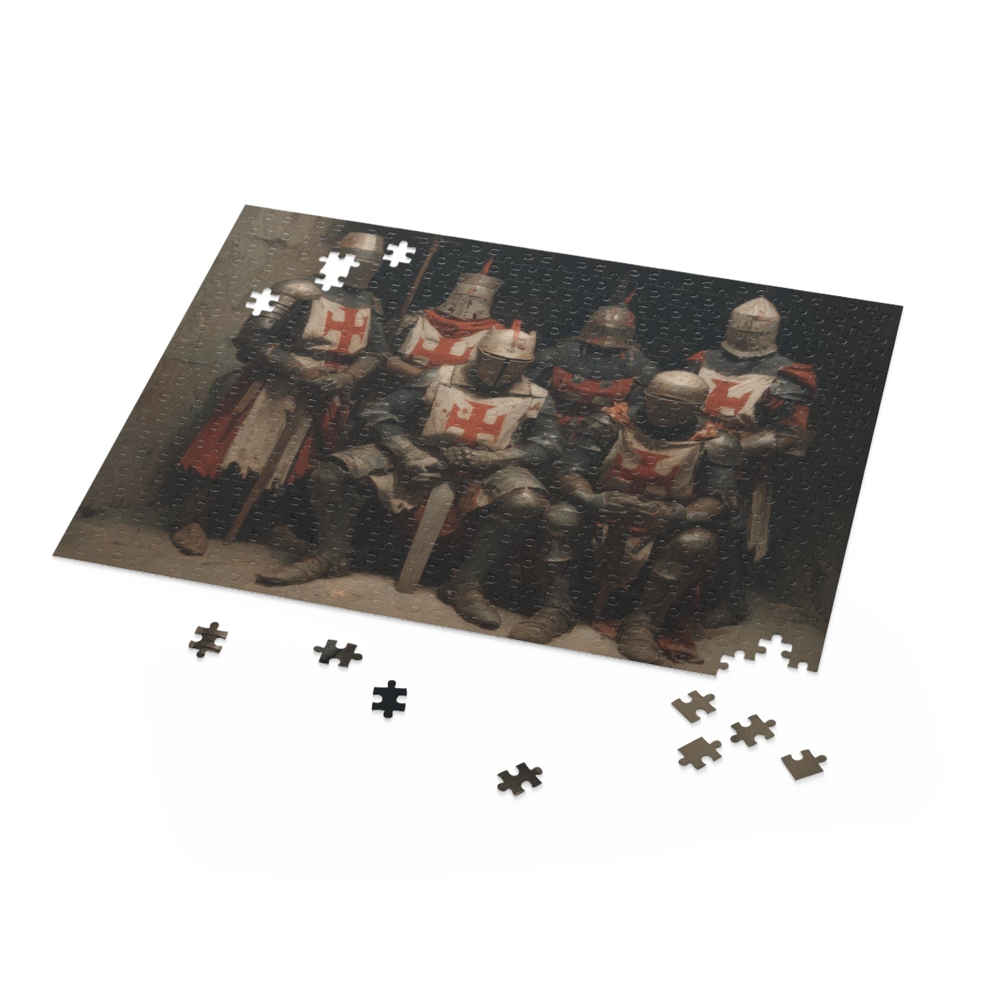 Medieval Knights Puzzle - 120, 252, 500-Piece Jigsaw, Gaming Gift, Family Fun, Historical Decor, Unique Collectible