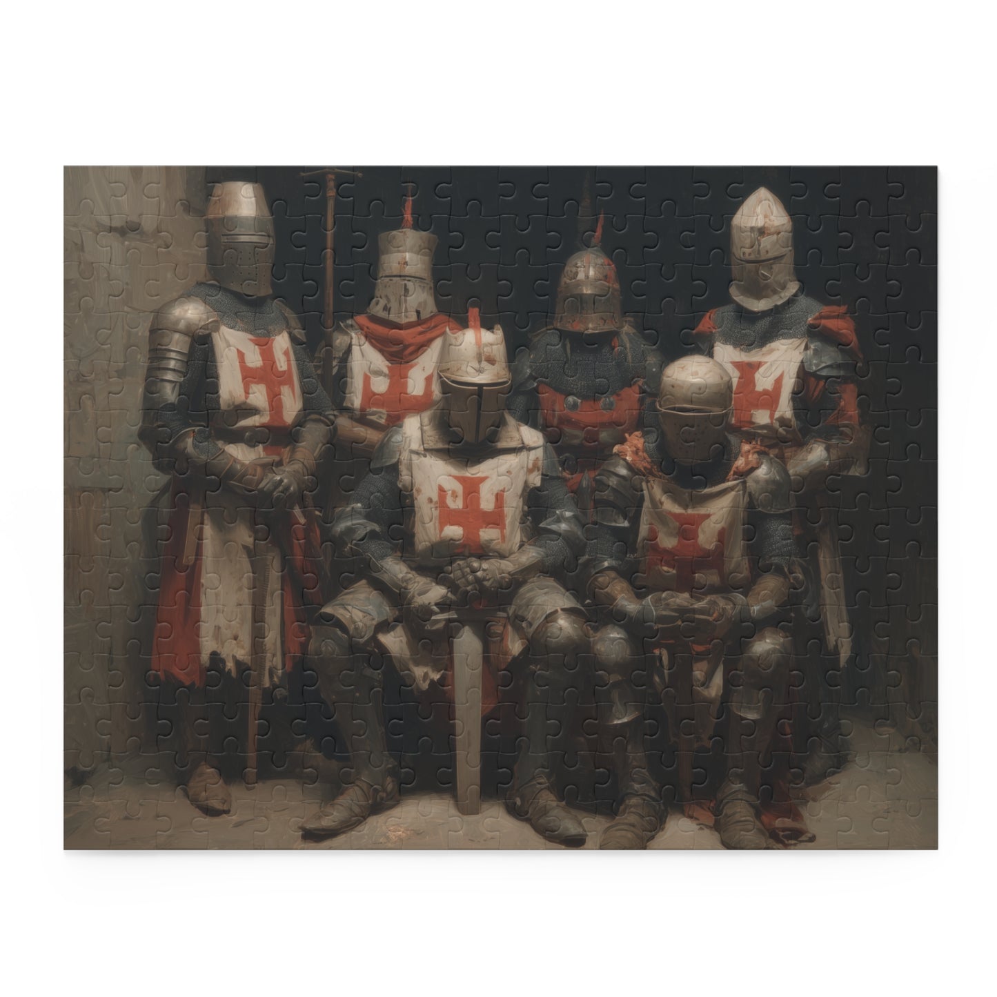 Medieval Knights Puzzle - 120, 252, 500-Piece Jigsaw, Gaming Gift, Family Fun, Historical Decor, Unique Collectible