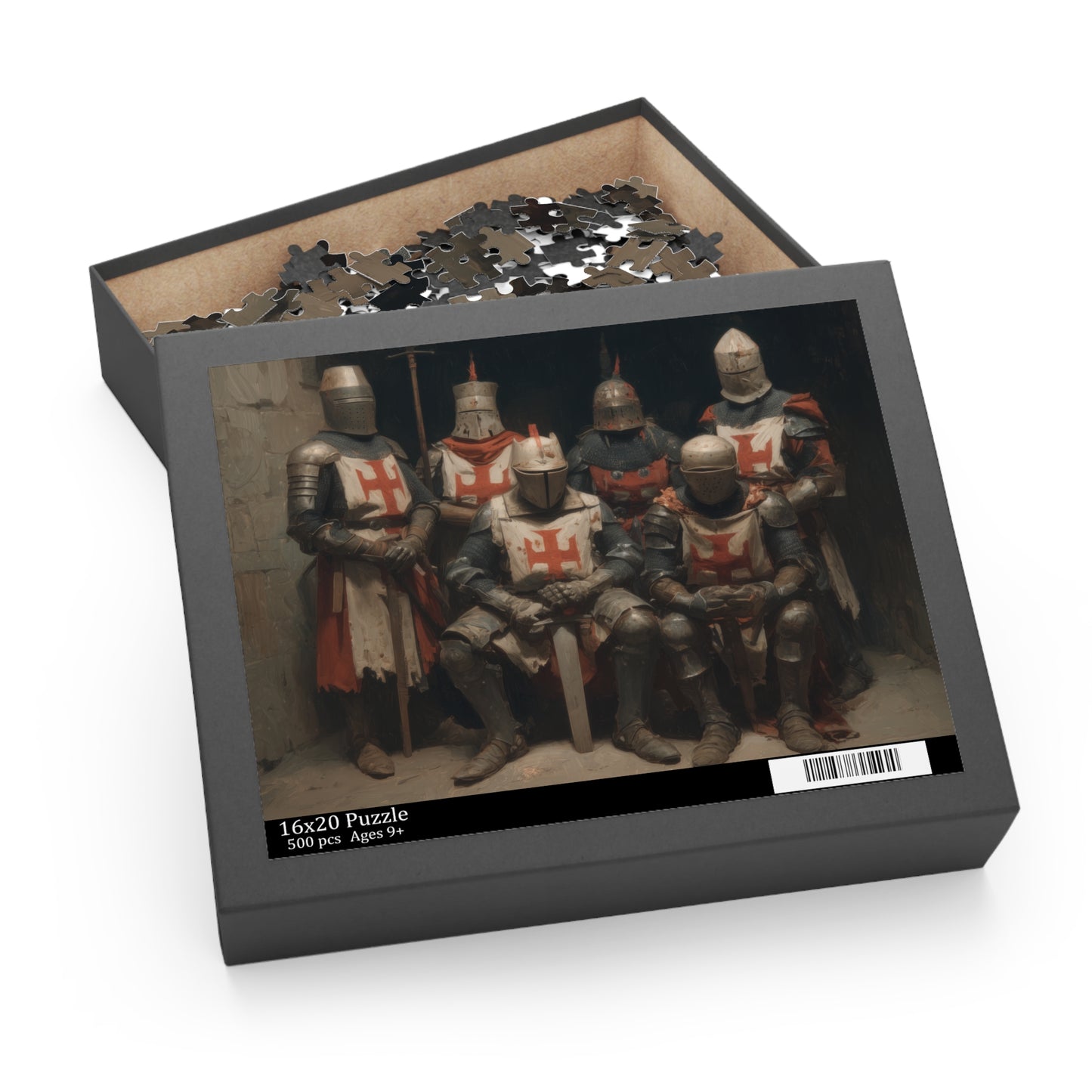 Medieval Knights Puzzle - 120, 252, 500-Piece Jigsaw, Gaming Gift, Family Fun, Historical Decor, Unique Collectible