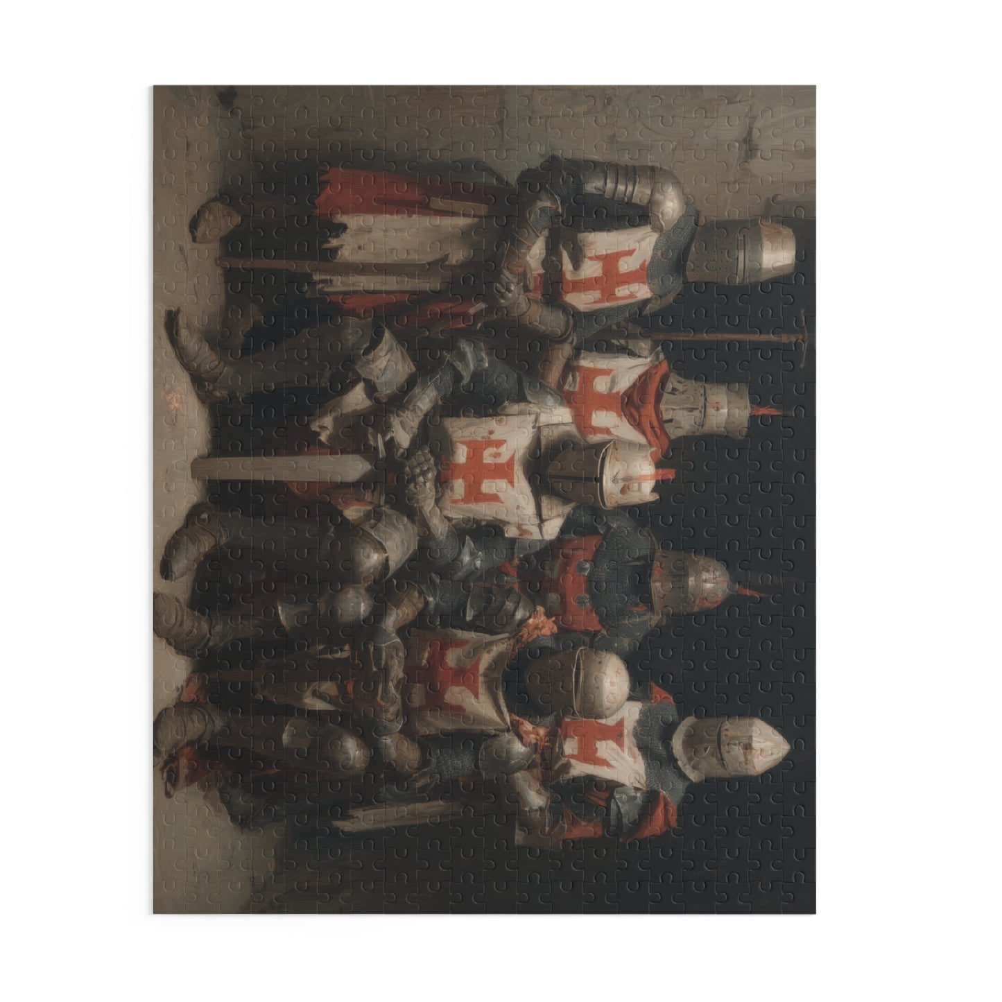 Medieval Knights Puzzle - 120, 252, 500-Piece Jigsaw, Gaming Gift, Family Fun, Historical Decor, Unique Collectible
