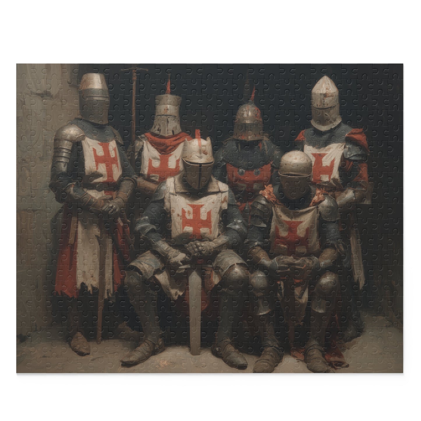 Medieval Knights Puzzle - 120, 252, 500-Piece Jigsaw, Gaming Gift, Family Fun, Historical Decor, Unique Collectible