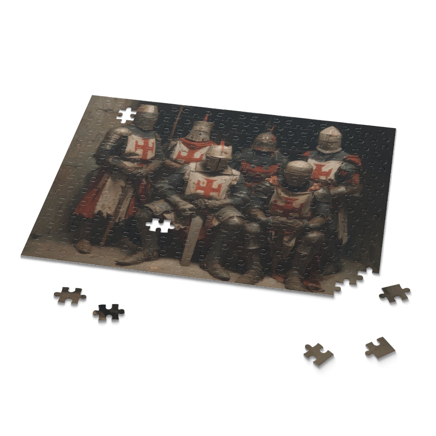 Medieval Knights Puzzle - 120, 252, 500-Piece Jigsaw, Gaming Gift, Family Fun, Historical Decor, Unique Collectible