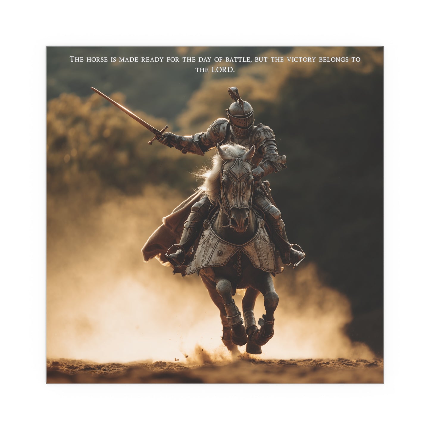 Medieval Knight on Horseback Silk Poster