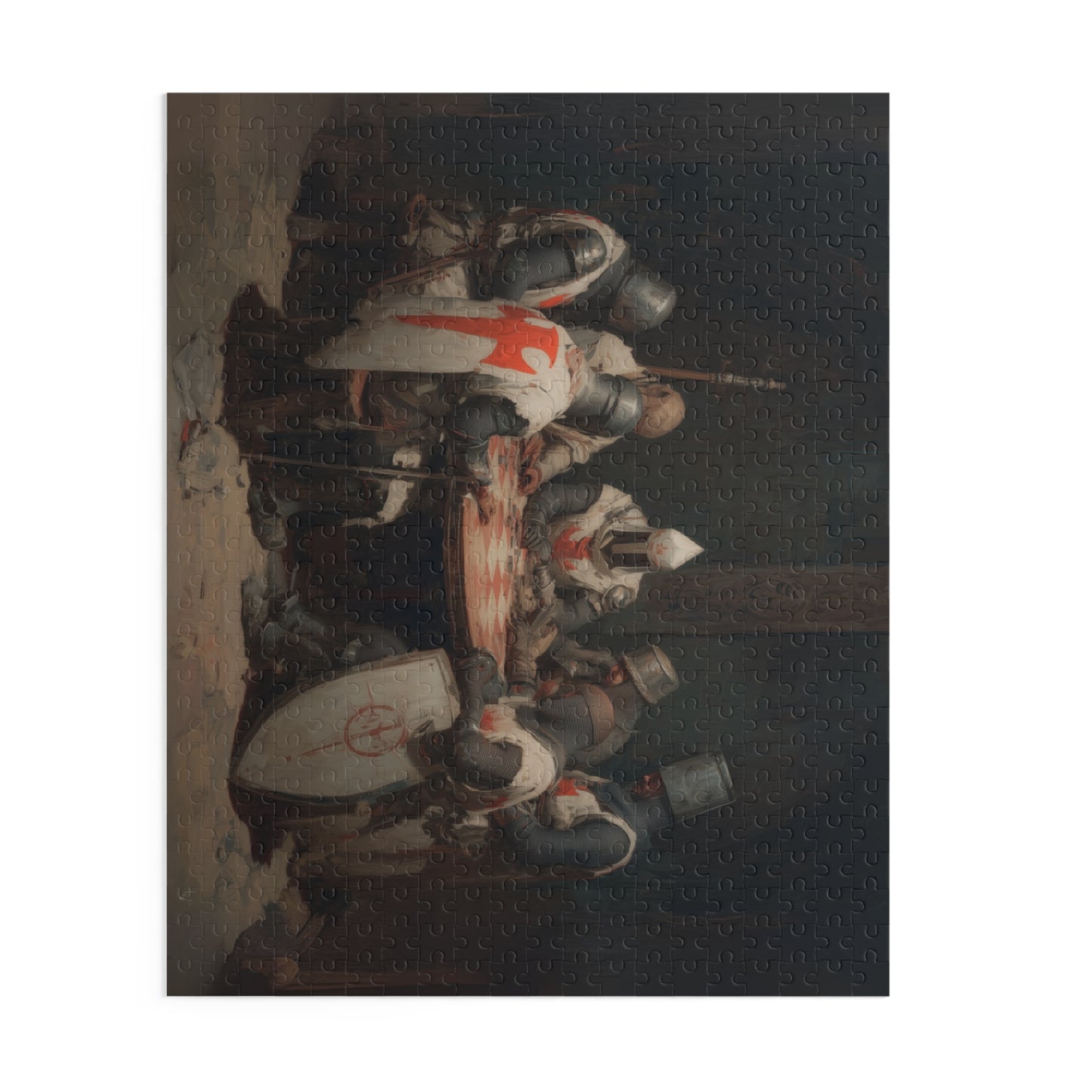 Knight's Round Table Puzzle | 120, 252, 500-Piece | Medieval Art Decor, Gift for History Lovers, Family Activity, Unique Gift Idea