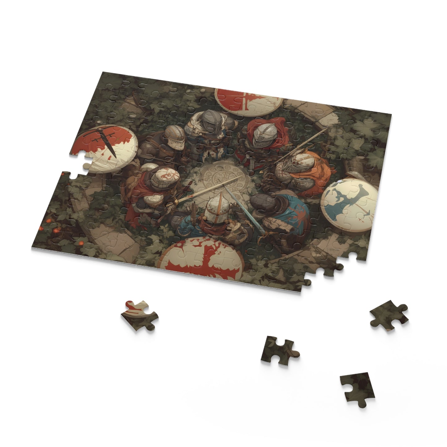 Medieval Knights Puzzle: 120, 252, 500-Piece, Fantasy Gift, Game Night, Family Activity, Historical Artwork