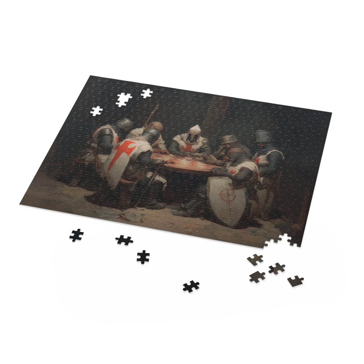 Knight's Round Table Puzzle | 120, 252, 500-Piece | Medieval Art Decor, Gift for History Lovers, Family Activity, Unique Gift Idea