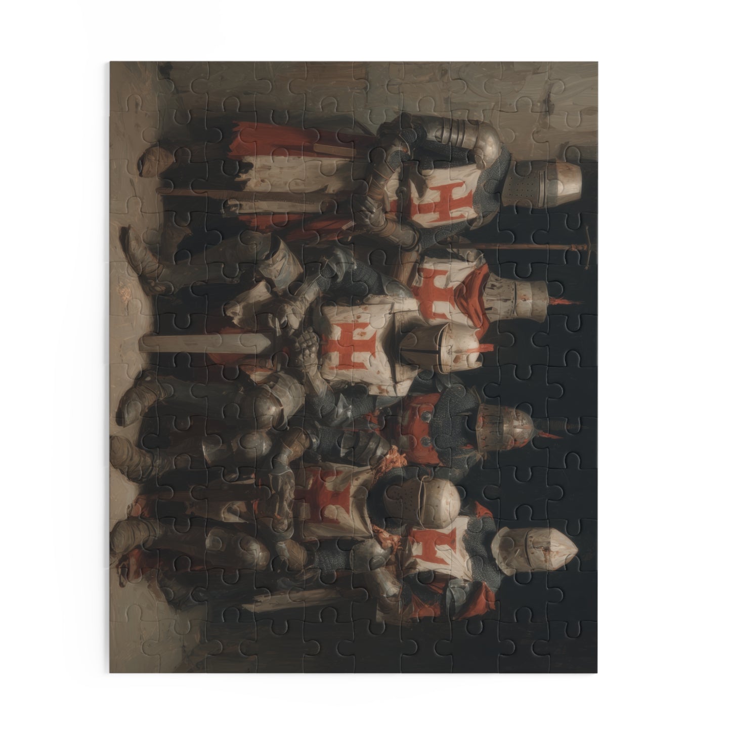Medieval Knights Puzzle - 120, 252, 500-Piece Jigsaw, Gaming Gift, Family Fun, Historical Decor, Unique Collectible