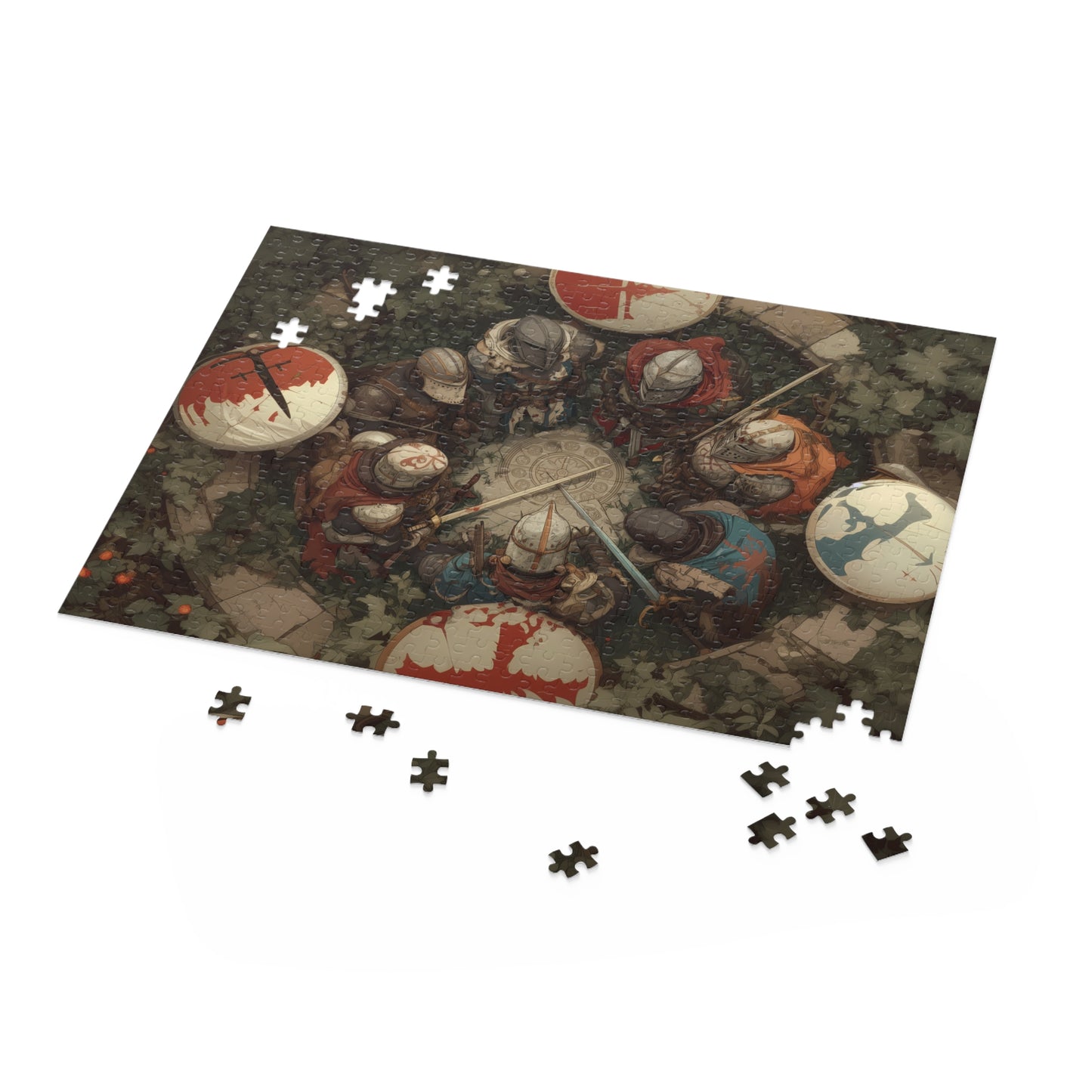 Medieval Knights Puzzle: 120, 252, 500-Piece, Fantasy Gift, Game Night, Family Activity, Historical Artwork