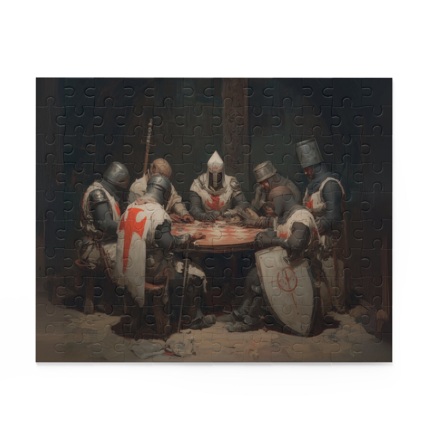Knight's Round Table Puzzle | 120, 252, 500-Piece | Medieval Art Decor, Gift for History Lovers, Family Activity, Unique Gift Idea