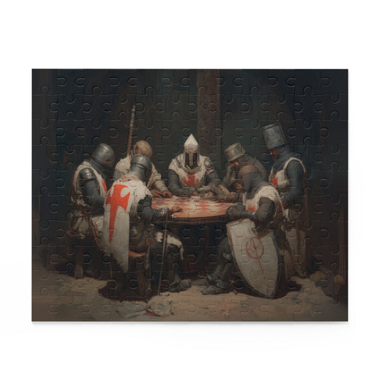 Knight's Round Table Puzzle | 120, 252, 500-Piece | Medieval Art Decor, Gift for History Lovers, Family Activity, Unique Gift Idea