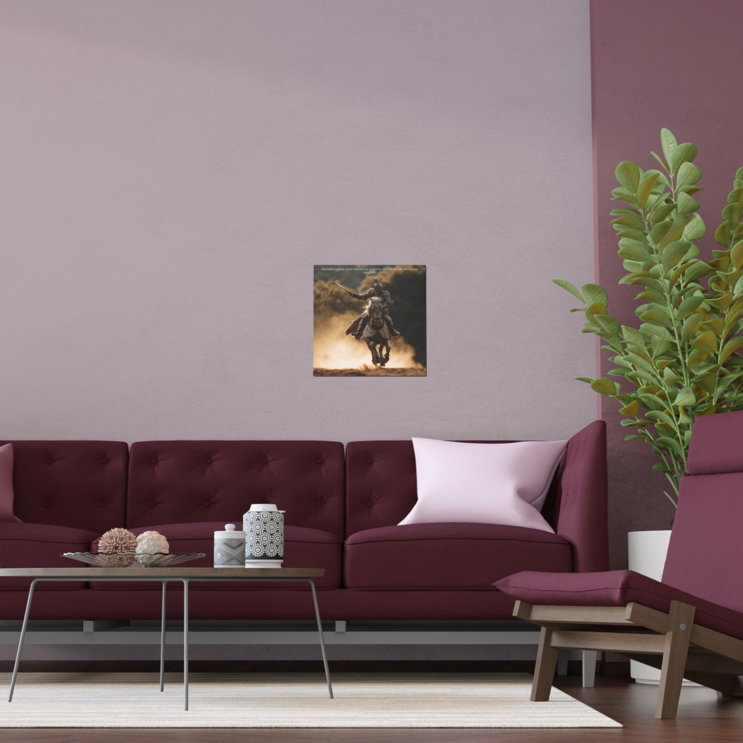 Medieval Knight on Horseback Silk Poster