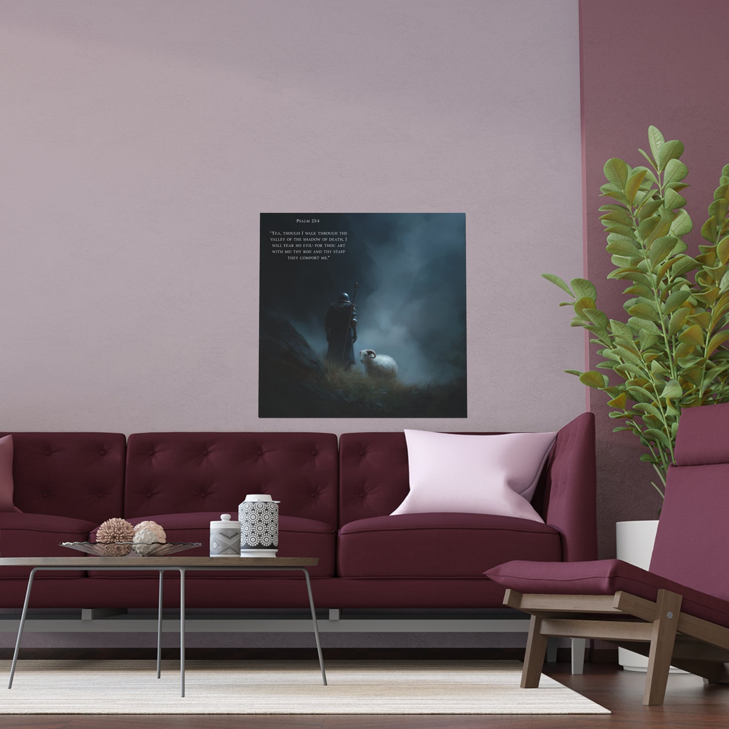 Psalm 23:4 Silk Poster