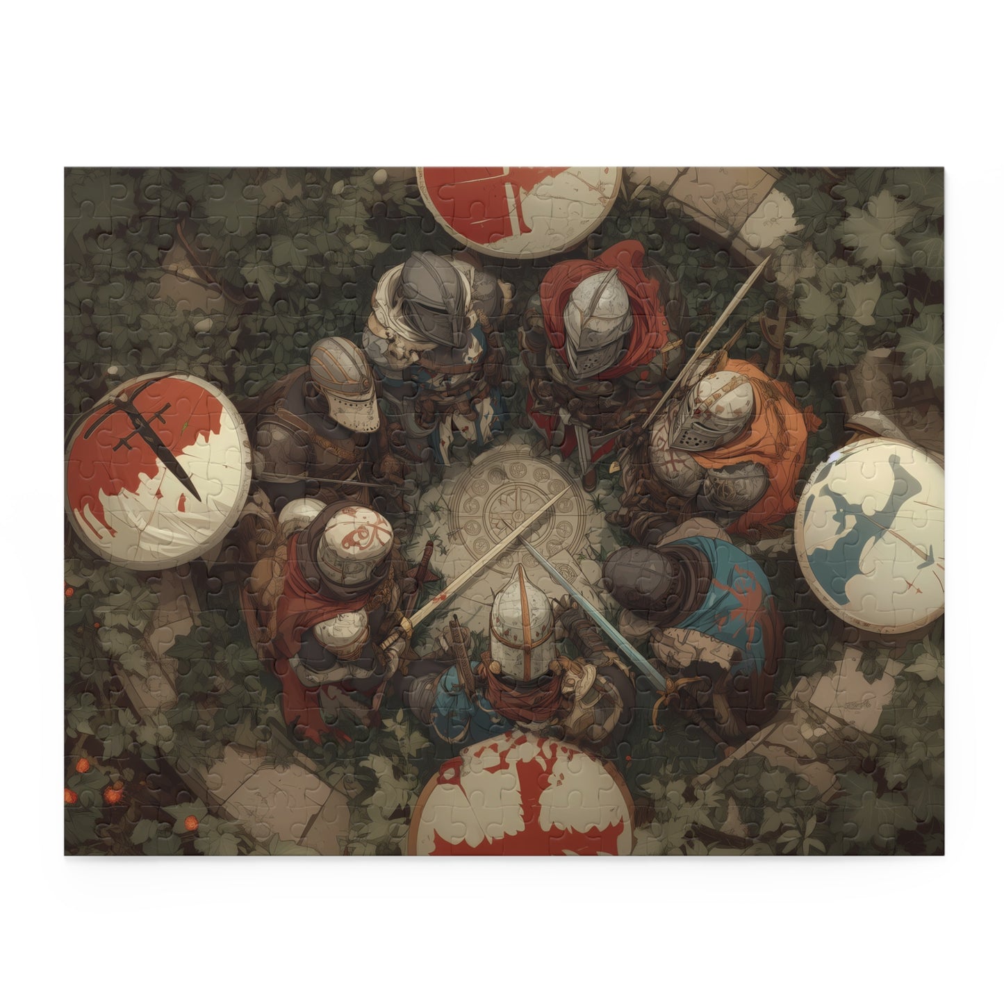 Medieval Knights Puzzle: 120, 252, 500-Piece, Fantasy Gift, Game Night, Family Activity, Historical Artwork