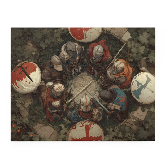 Medieval Knights Puzzle: 120, 252, 500-Piece, Fantasy Gift, Game Night, Family Activity, Historical Artwork