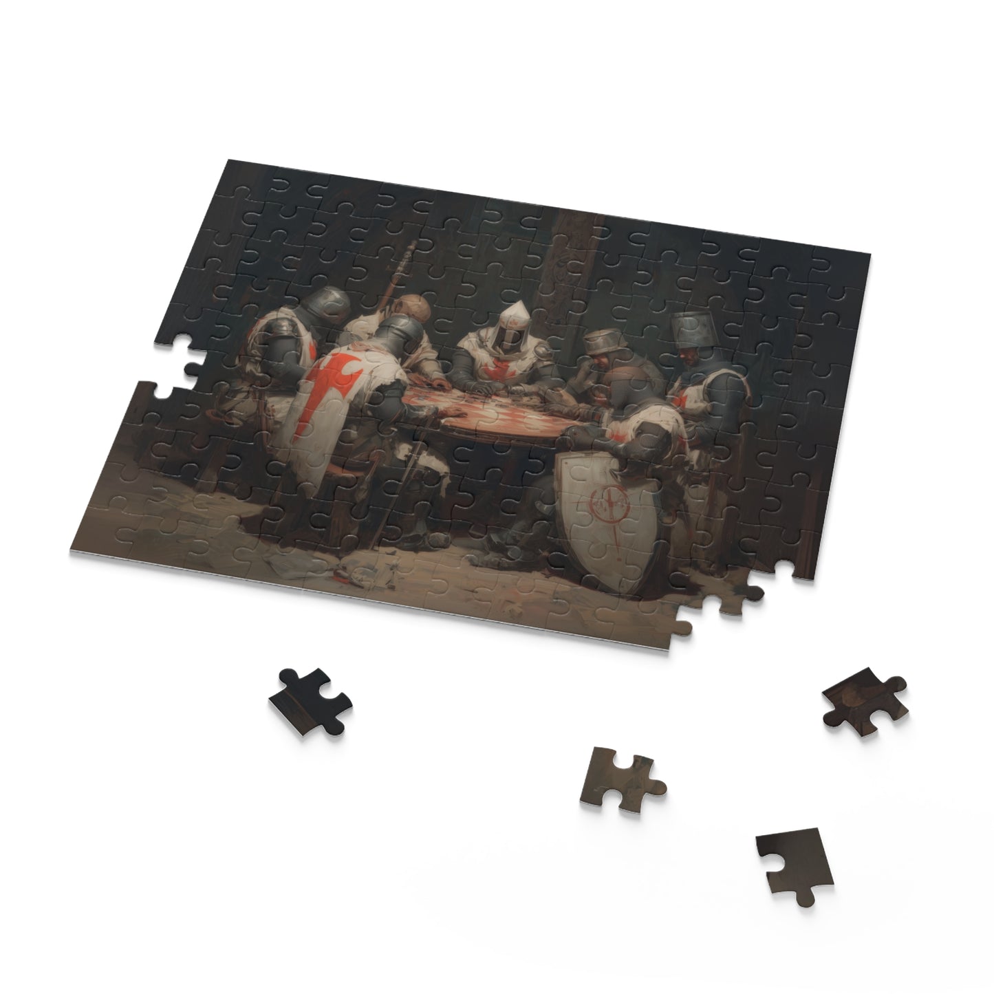 Knight's Round Table Puzzle | 120, 252, 500-Piece | Medieval Art Decor, Gift for History Lovers, Family Activity, Unique Gift Idea