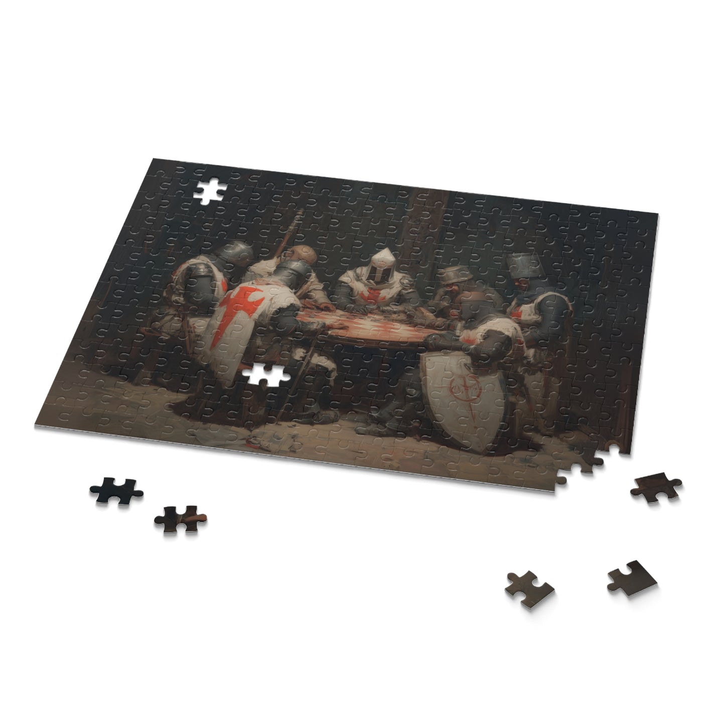 Knight's Round Table Puzzle | 120, 252, 500-Piece | Medieval Art Decor, Gift for History Lovers, Family Activity, Unique Gift Idea