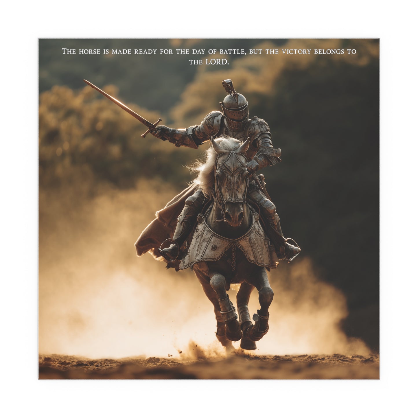 Medieval Knight on Horseback Silk Poster