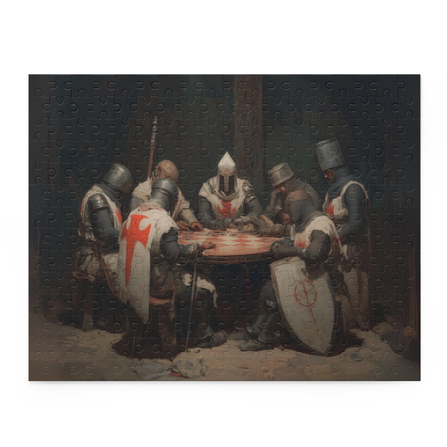 Knight's Round Table Puzzle | 120, 252, 500-Piece | Medieval Art Decor, Gift for History Lovers, Family Activity, Unique Gift Idea