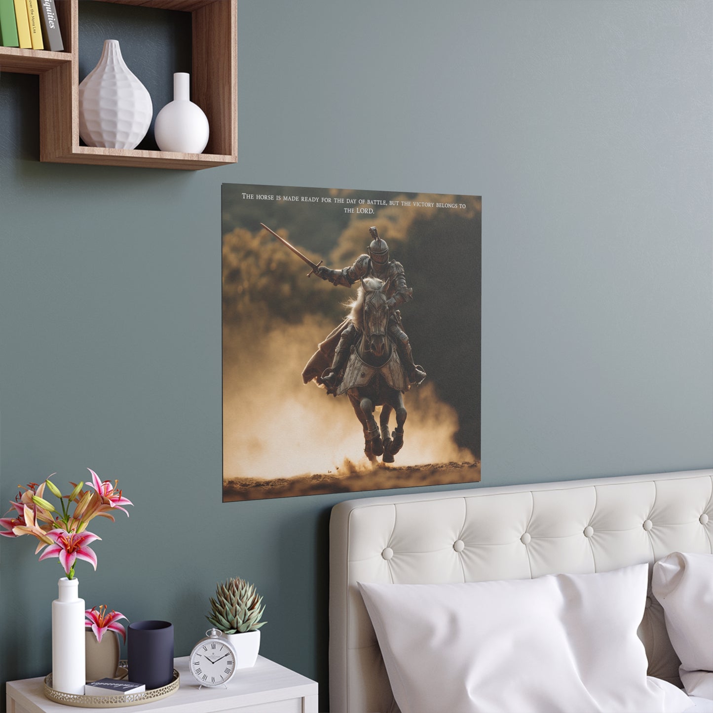 Medieval Knight on Horseback Silk Poster