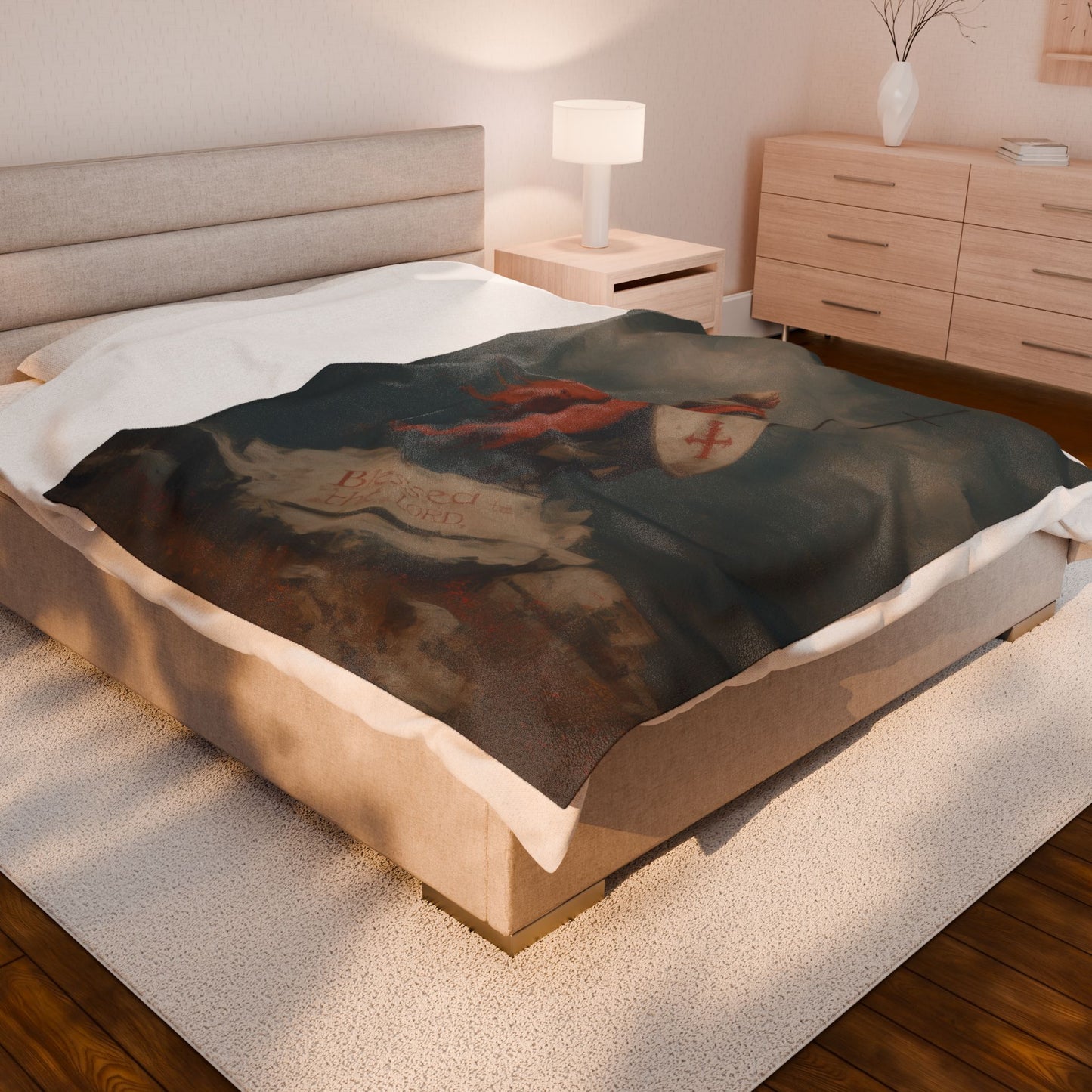 Blessed Be Blanket - Inspirational Cozy Throw for Comfort, Home Decor, Gift for Knights, Fantasy Lovers,  and Holidays