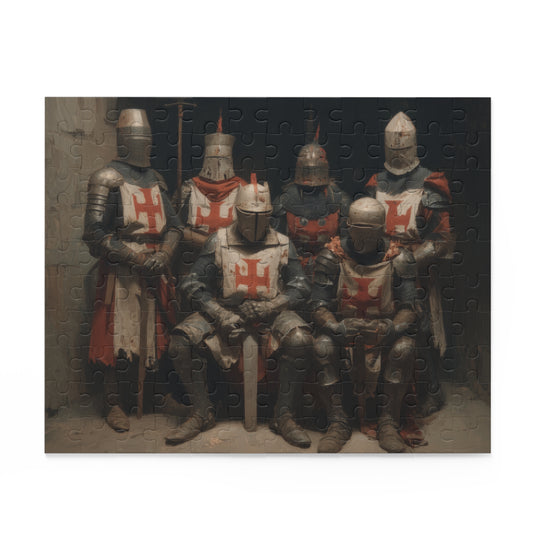 Medieval Knights Puzzle - 120, 252, 500-Piece Jigsaw, Gaming Gift, Family Fun, Historical Decor, Unique Collectible