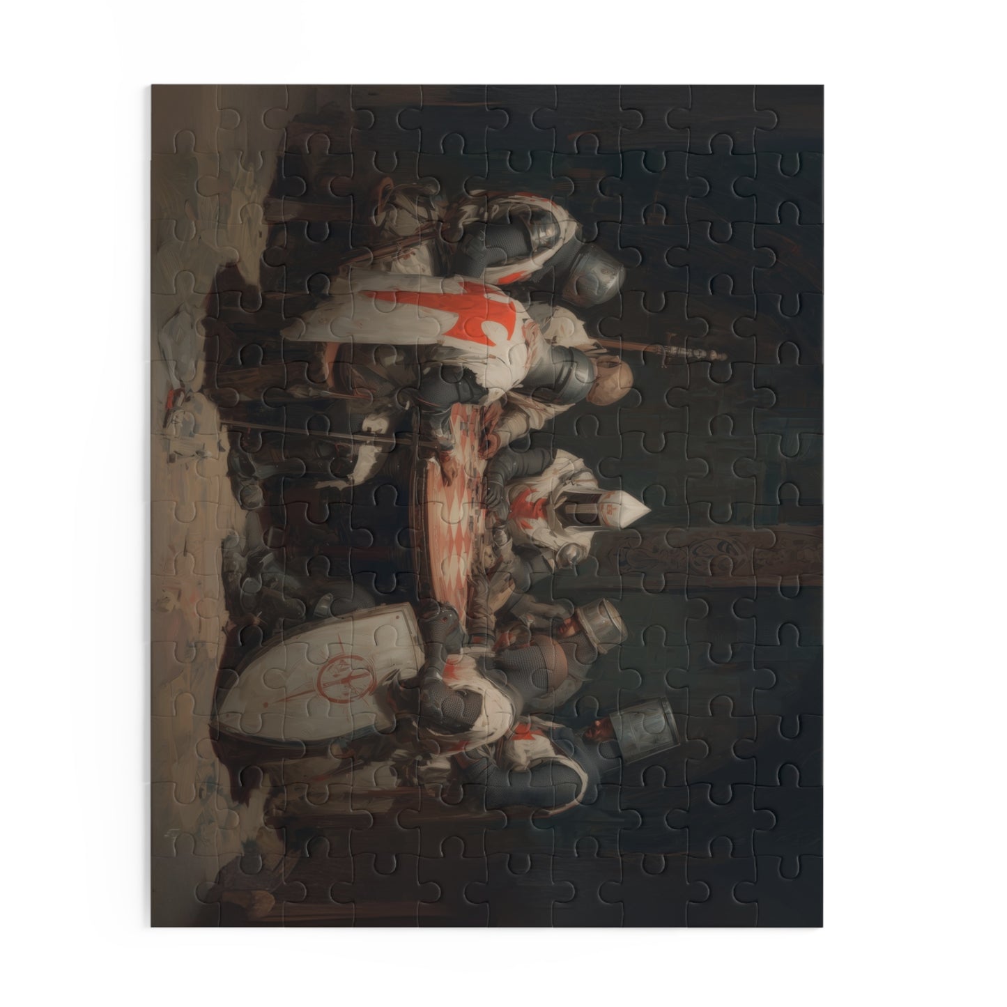 Knight's Round Table Puzzle | 120, 252, 500-Piece | Medieval Art Decor, Gift for History Lovers, Family Activity, Unique Gift Idea