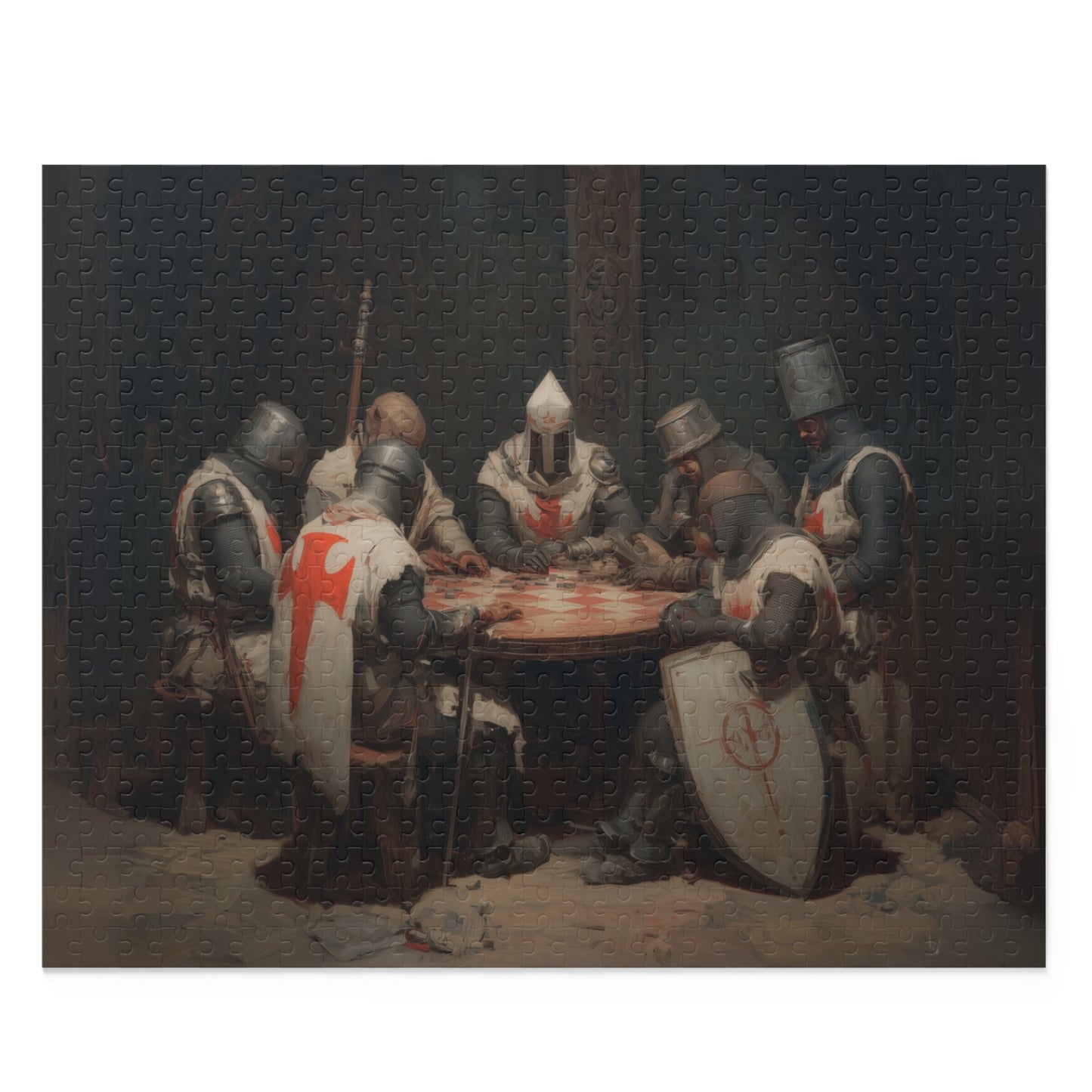 Knight's Round Table Puzzle | 120, 252, 500-Piece | Medieval Art Decor, Gift for History Lovers, Family Activity, Unique Gift Idea